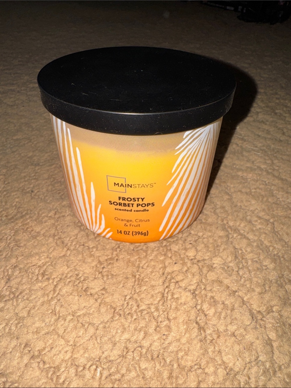 Mainstays Frosty Sorbet Pops Scented Candle - Orange & Black